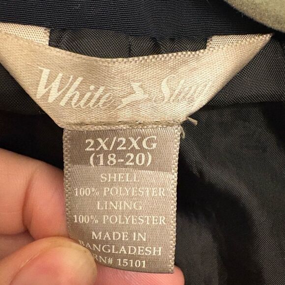 White Stag 2X Black Trench Coat Plus Size Lightweight Classic Minimalist - Picture 7 of 7